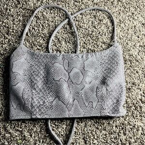 Gray Snake Print Top